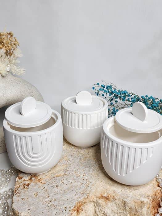 סט 3 כוסות מעוצבות עם מכסה